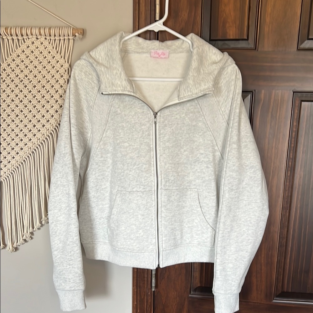 Pink Lily Zip-Up Hoodie